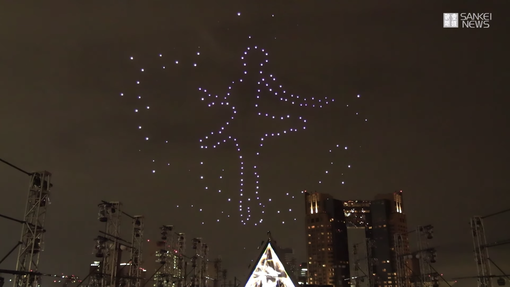 圧巻！【ドローン500機】東京の夜空に光のショー